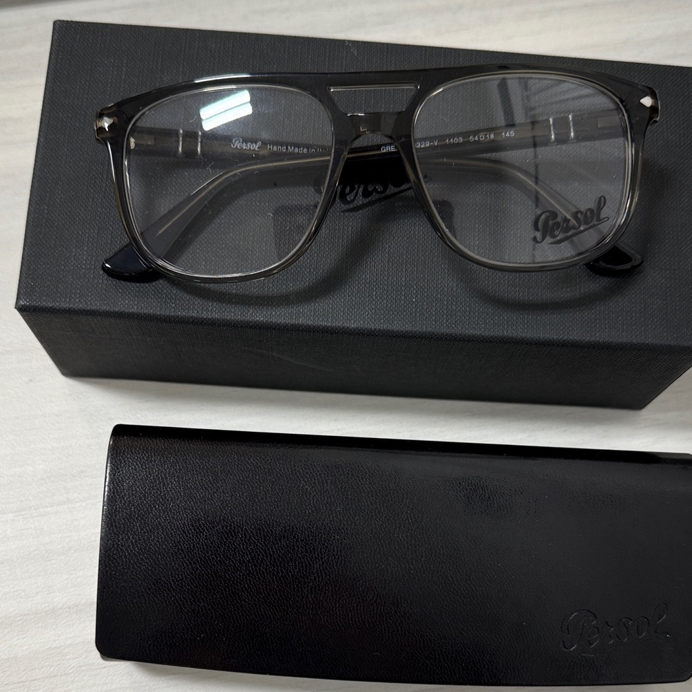 Persol greta p3329-V Dark Gray Eyeglasses with Black Case